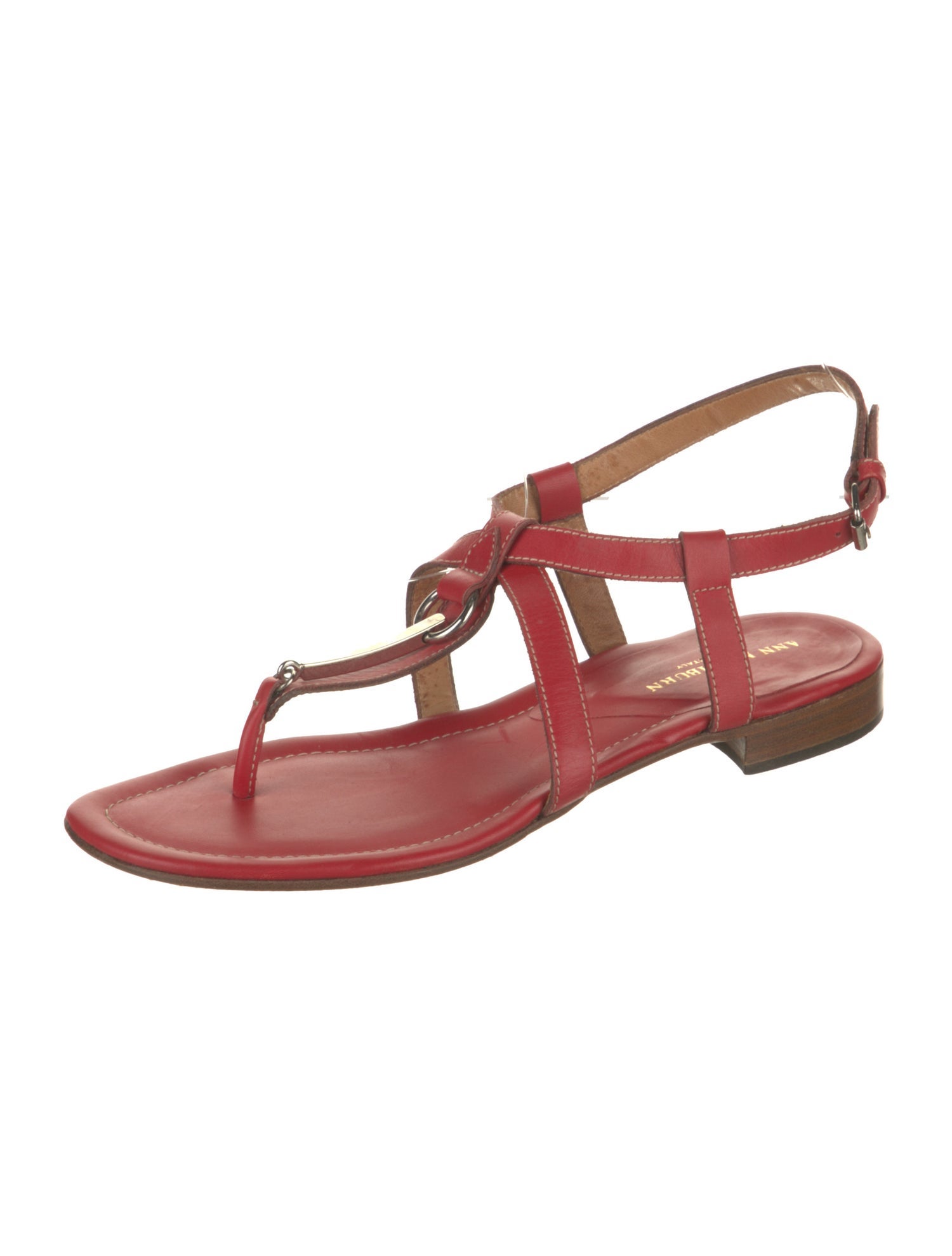 Ann Mashburn Leather T-Strap Sandals