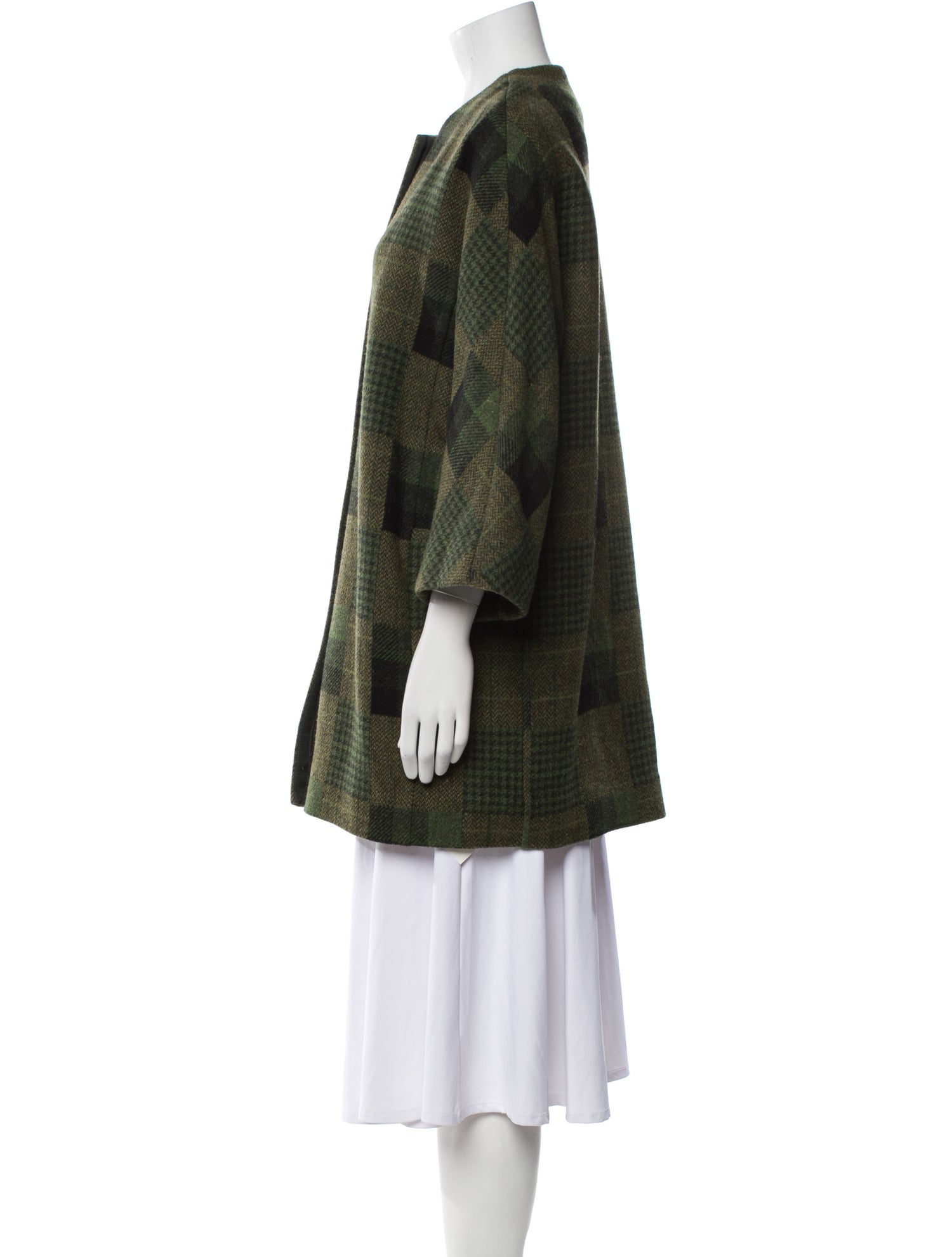 Ann Mashburn Wool Plaid Print Jacket