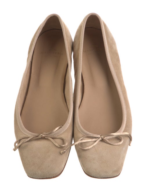 Ann Mashburn Suede Bow Accents Ballet Flats