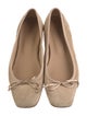 Ann Mashburn Suede Bow Accents Ballet Flats