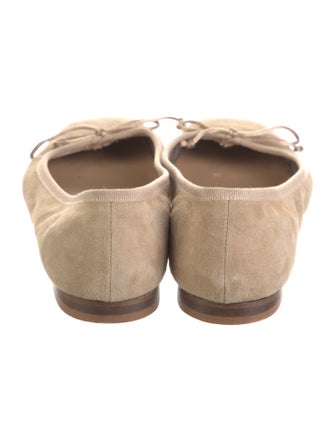 Ann Mashburn Suede Bow Accents Ballet Flats
