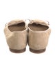 Ann Mashburn Suede Bow Accents Ballet Flats