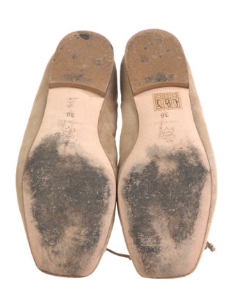 Ann Mashburn Suede Bow Accents Ballet Flats