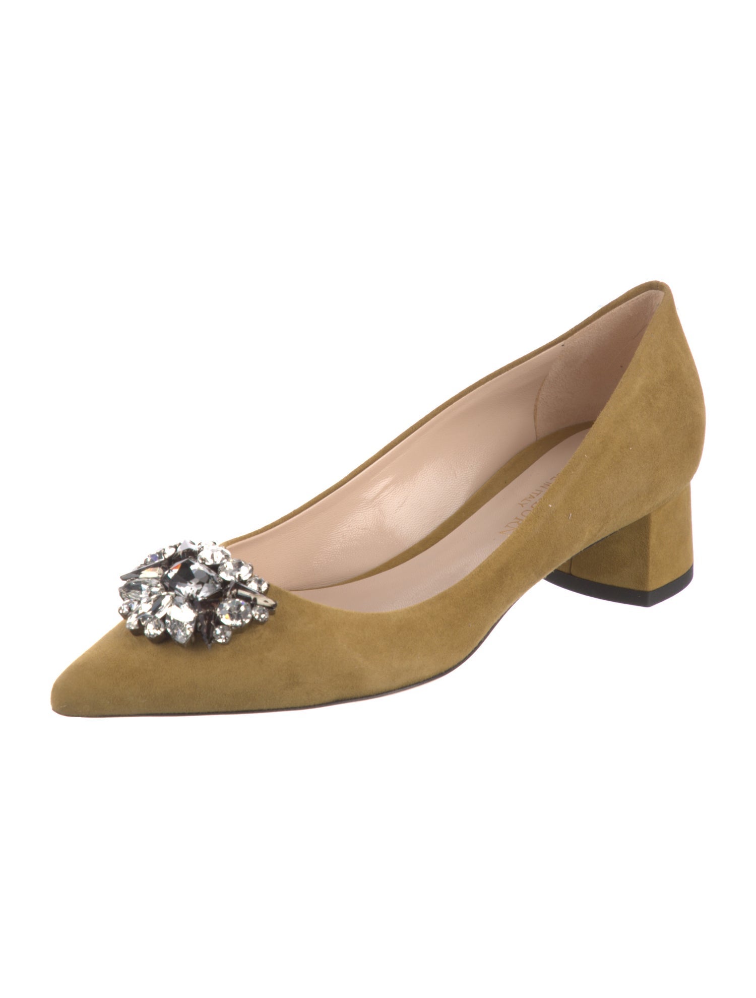 Ann Mashburn Suede Crystal Embellishments Pumps