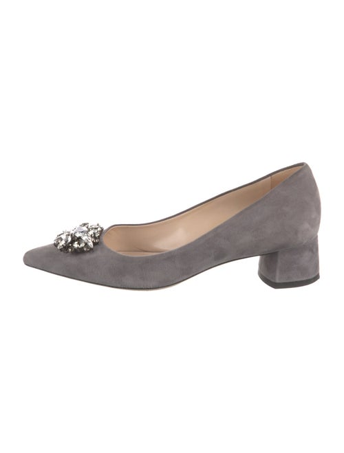 Ann Mashburn Suede Crystal Embellishments Pumps
