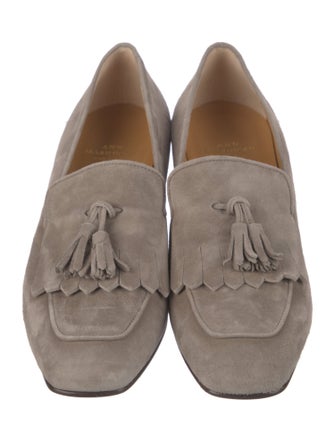 Ann Mashburn Suede Fringe Trim Accent Pumps