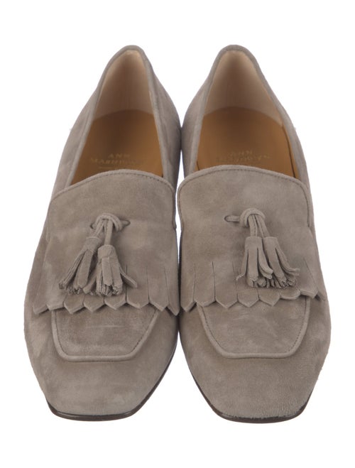 Ann Mashburn Suede Fringe Trim Accent Pumps
