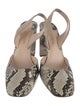 Ann Mashburn Embossed Leather Animal Print Slingback Pumps