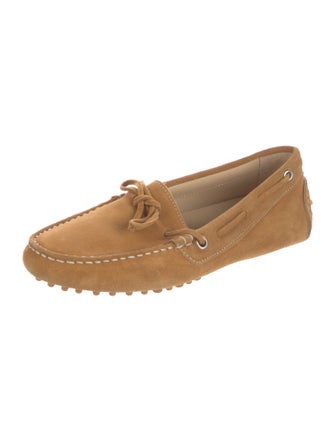 Ann Mashburn Suede Bow Accents Loafers
