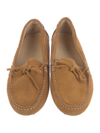 Ann Mashburn Suede Bow Accents Loafers