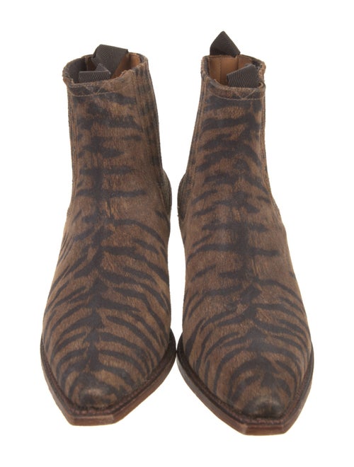 Ann Mashburn Suede Animal Print Western Boots