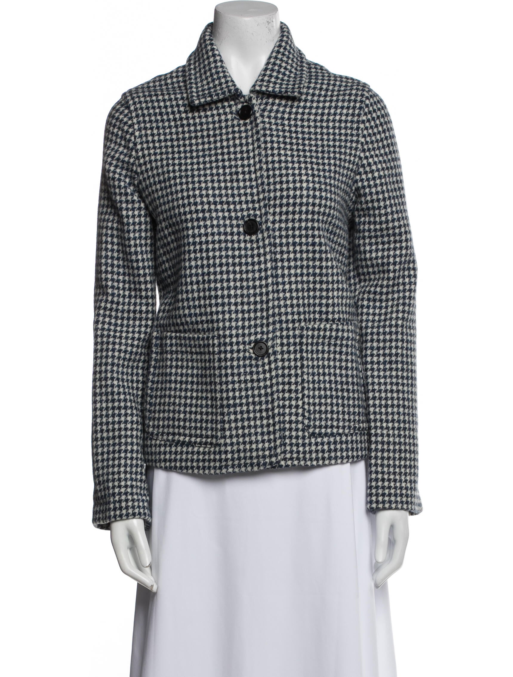 Ann Mashburn Wool Houndstooth Print Blazer w/ Tags