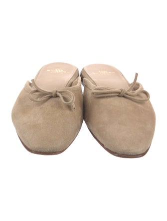 Ann Mashburn Suede Bow Accents Mules