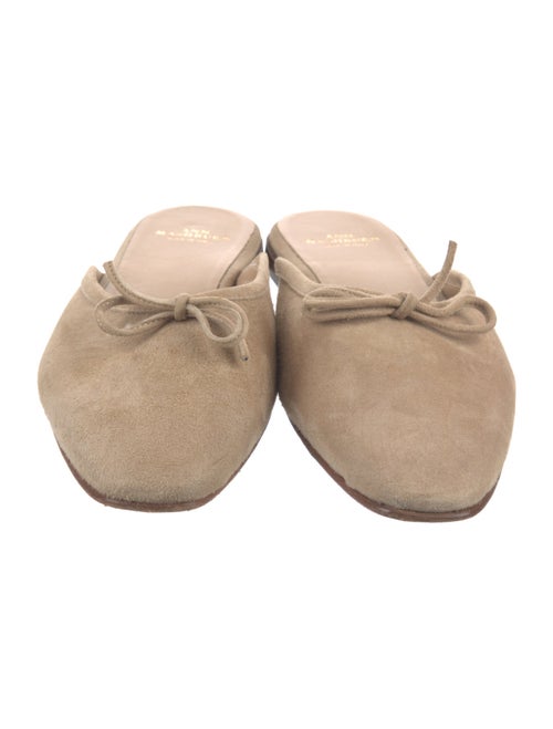 Ann Mashburn Suede Bow Accents Mules