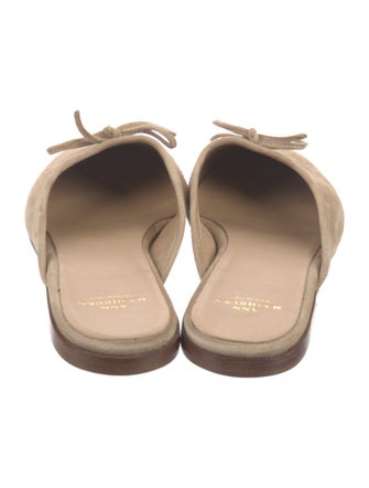 Ann Mashburn Suede Bow Accents Mules
