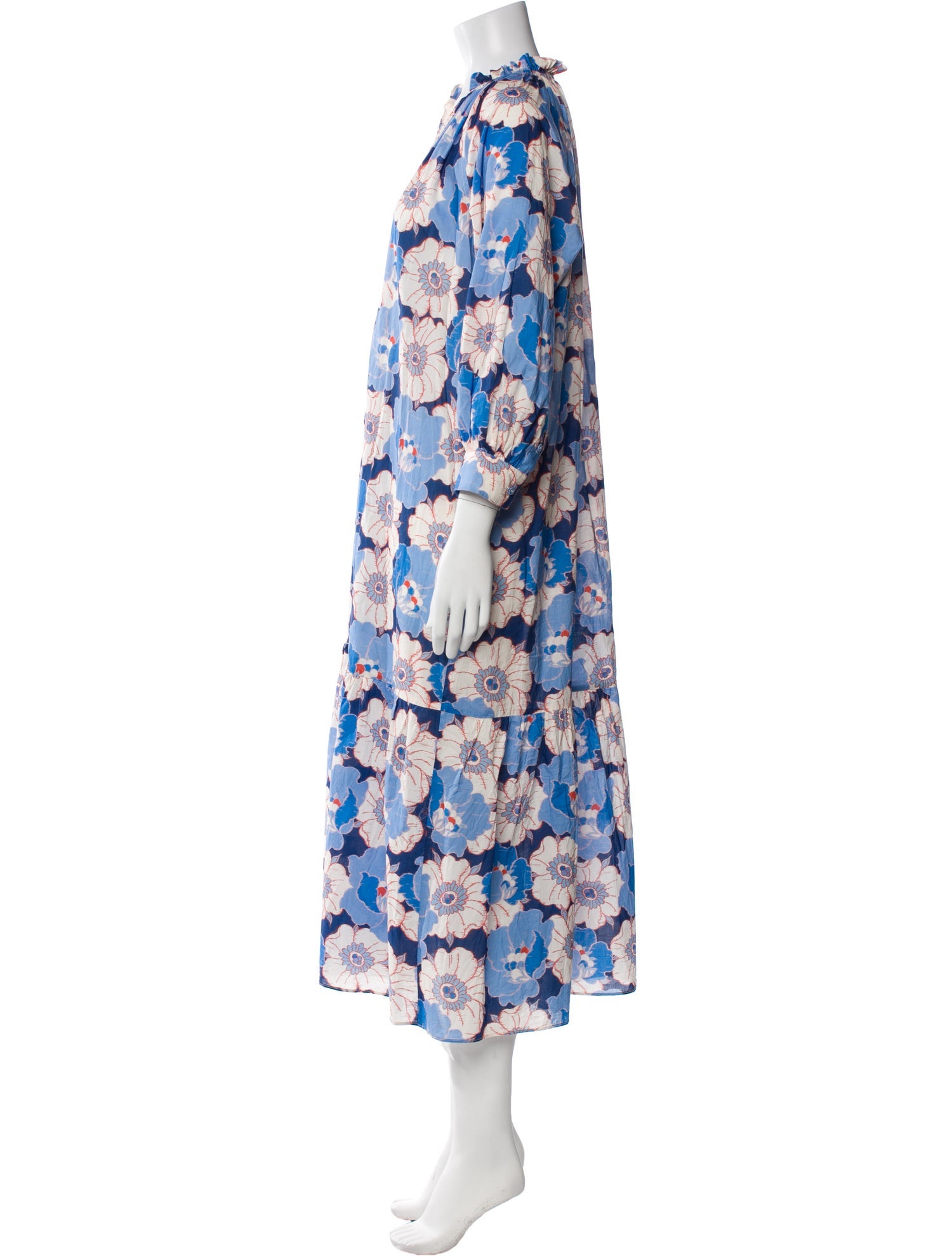 Ann Mashburn Floral Print Midi Length Dress