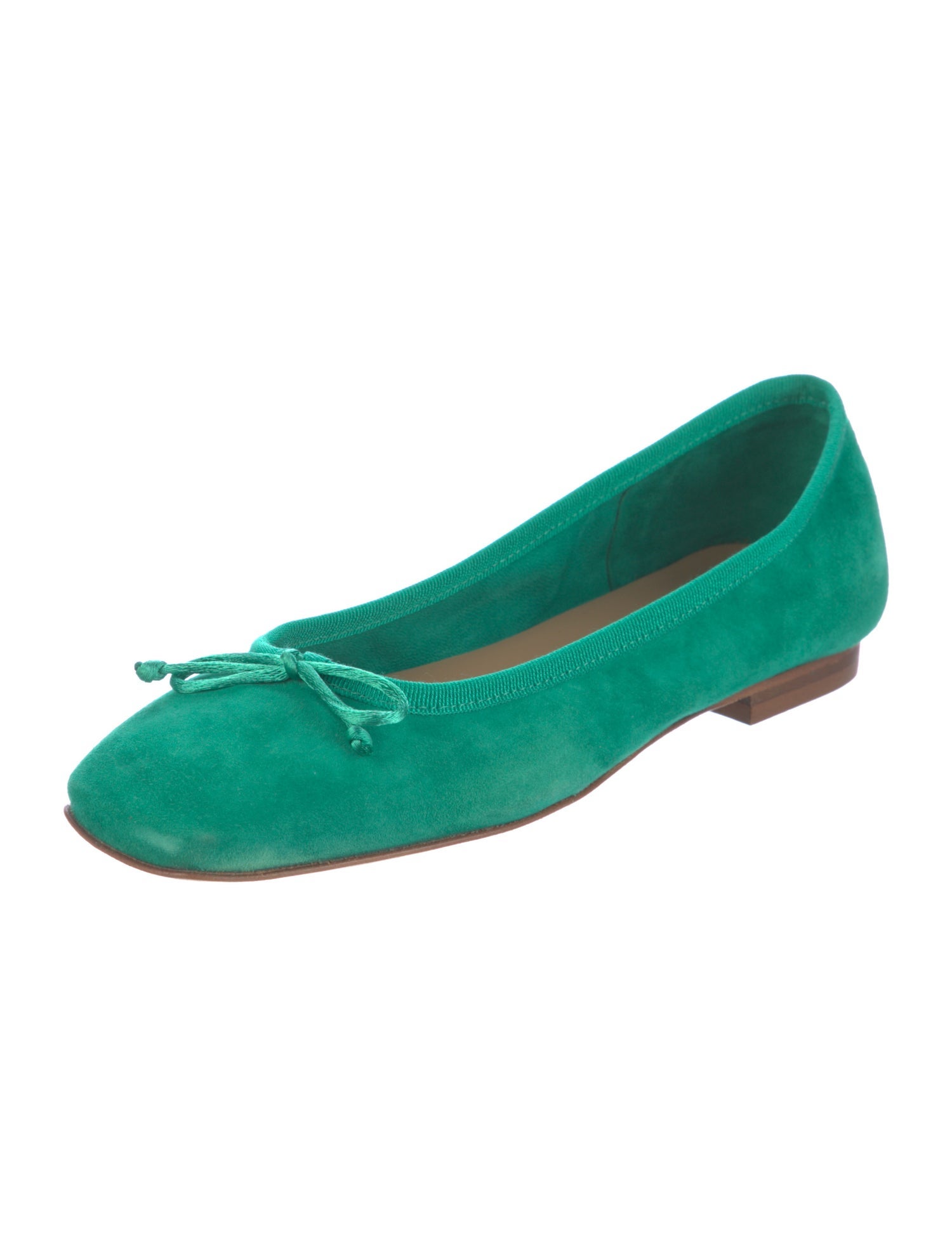 Ann Mashburn Suede Bow Accents Ballet Flats
