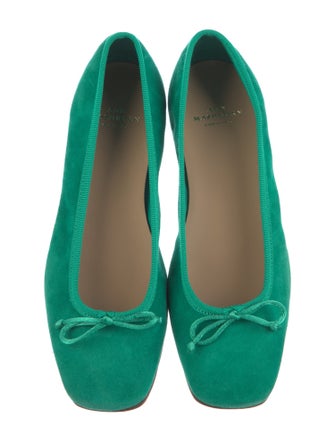 Ann Mashburn Suede Bow Accents Ballet Flats