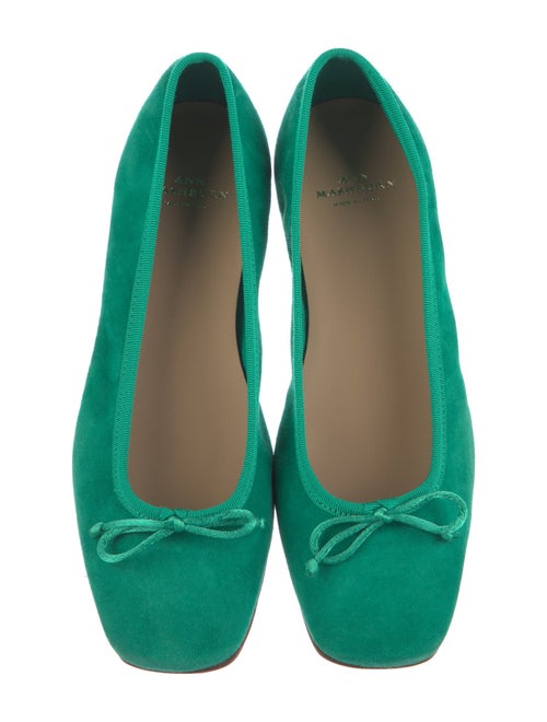 Ann Mashburn Suede Bow Accents Ballet Flats