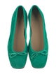 Ann Mashburn Suede Bow Accents Ballet Flats