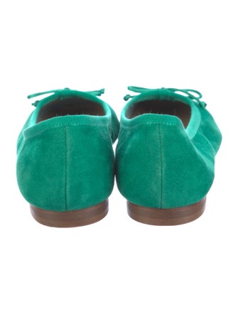 Ann Mashburn Suede Bow Accents Ballet Flats