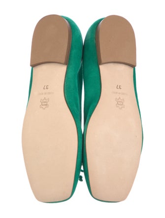 Ann Mashburn Suede Bow Accents Ballet Flats
