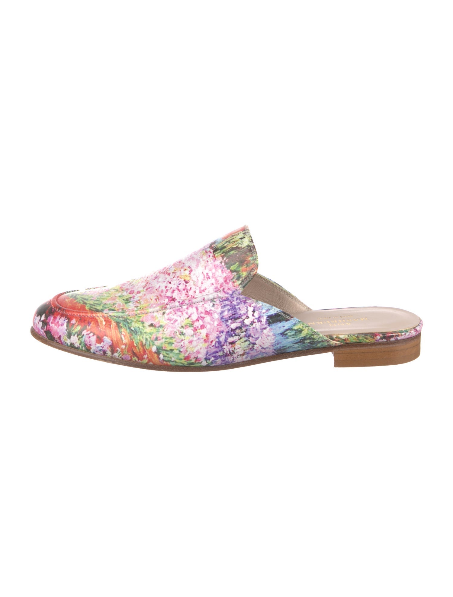 Ann Mashburn Leather Floral Print Mules