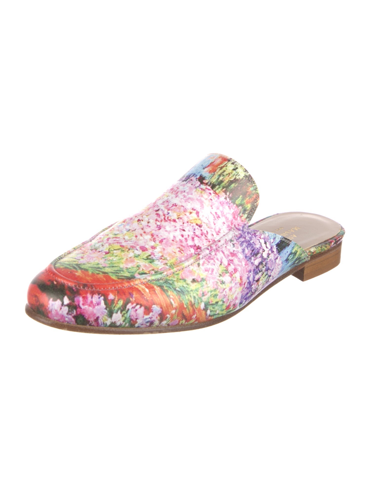 Ann Mashburn Leather Floral Print Mules