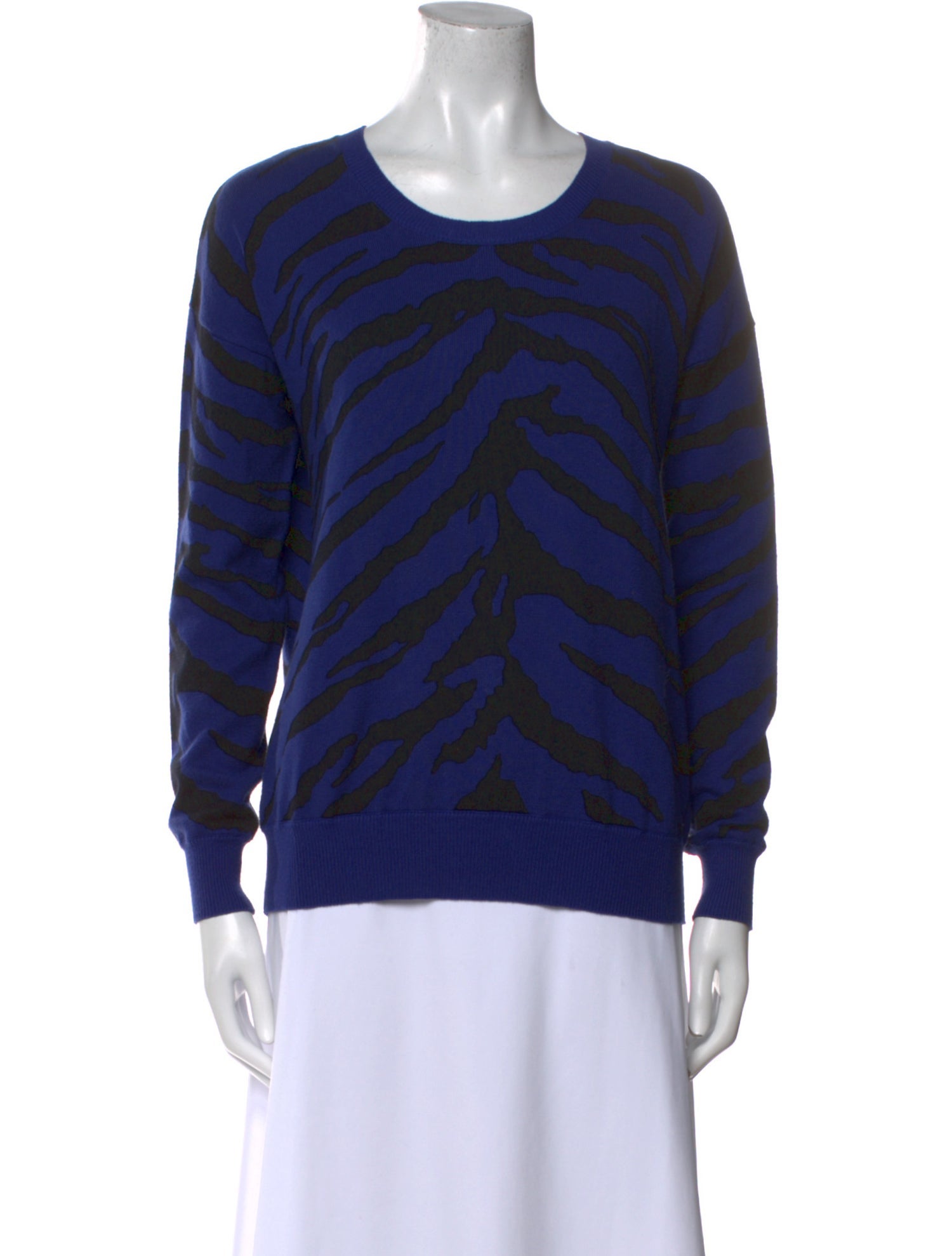 Amicale Striped Scoop Neck Sweater