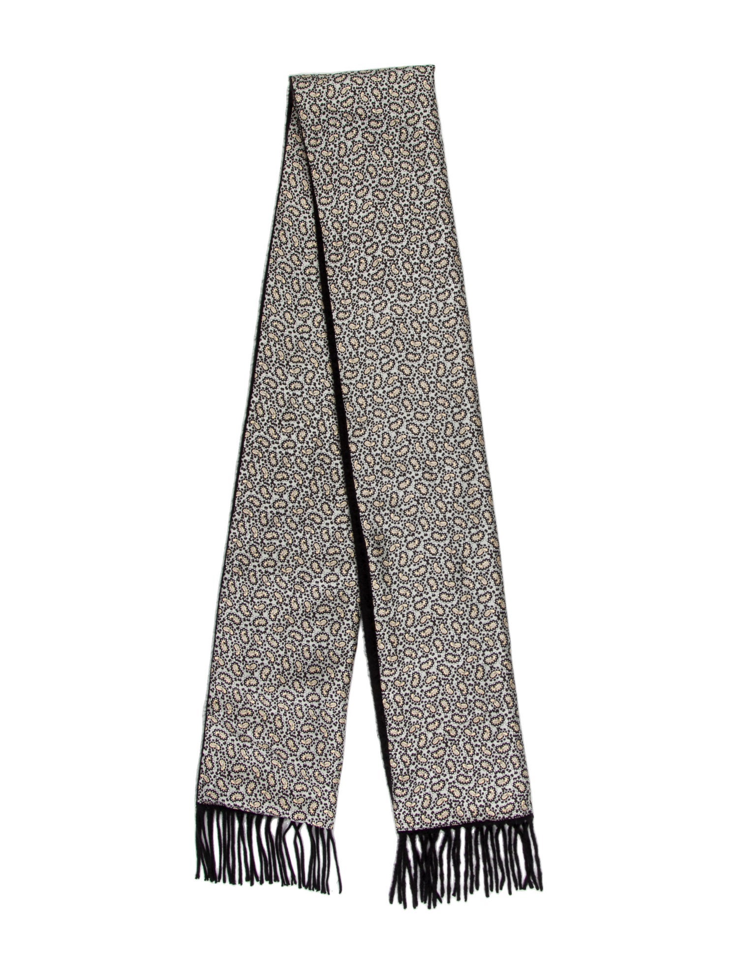 Amicale Cashmere Paisley Print Scarf