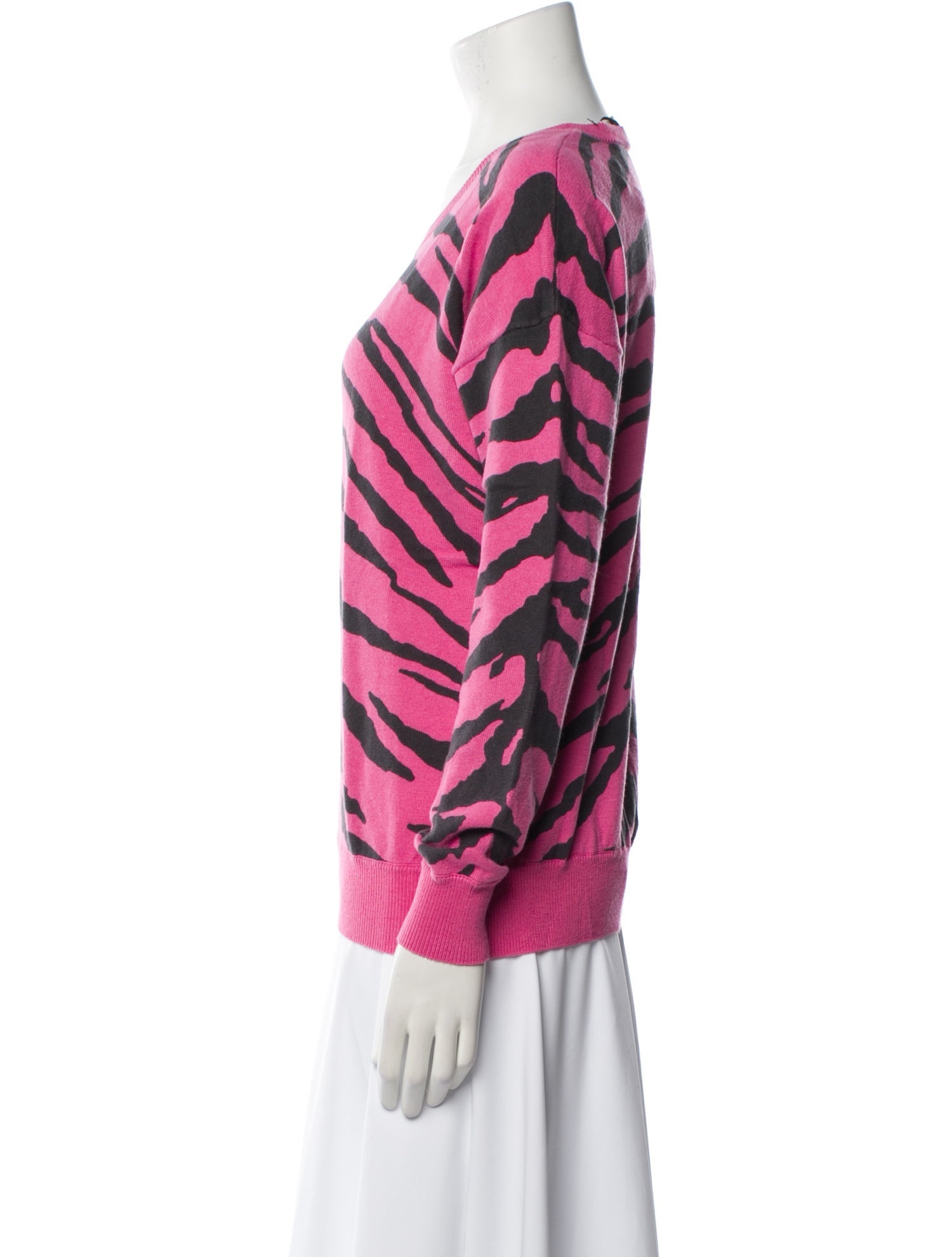 Amicale Animal Print Scoop Neck Sweater
