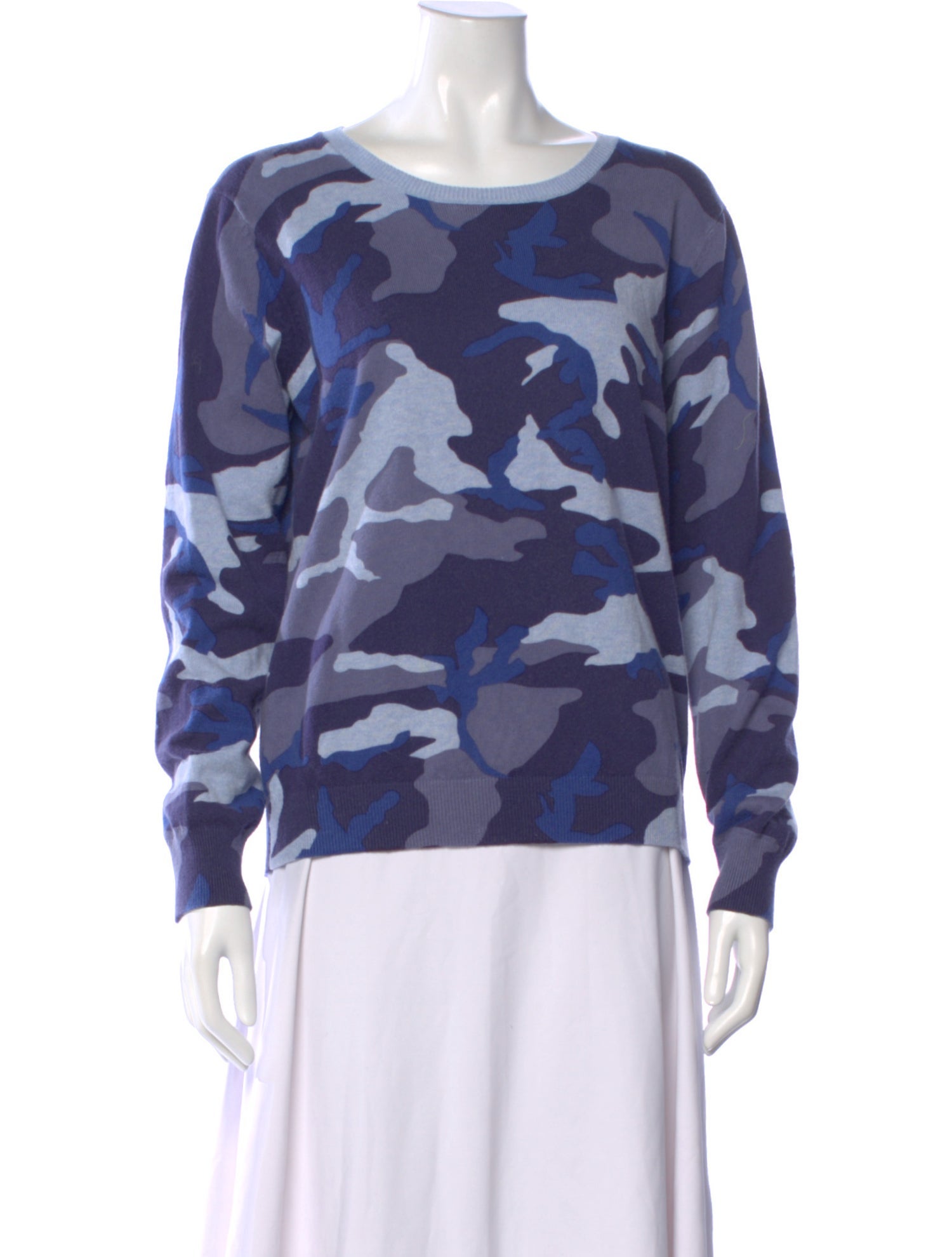 Amicale Printed Scoop Neck Sweater