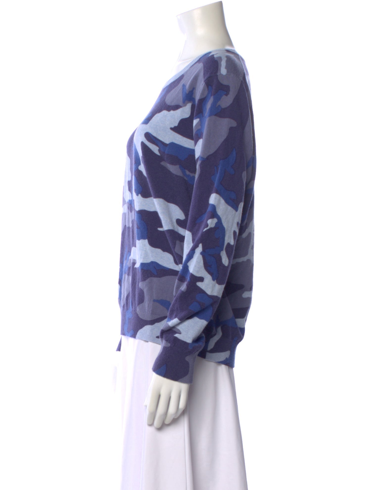 Amicale Printed Scoop Neck Sweater