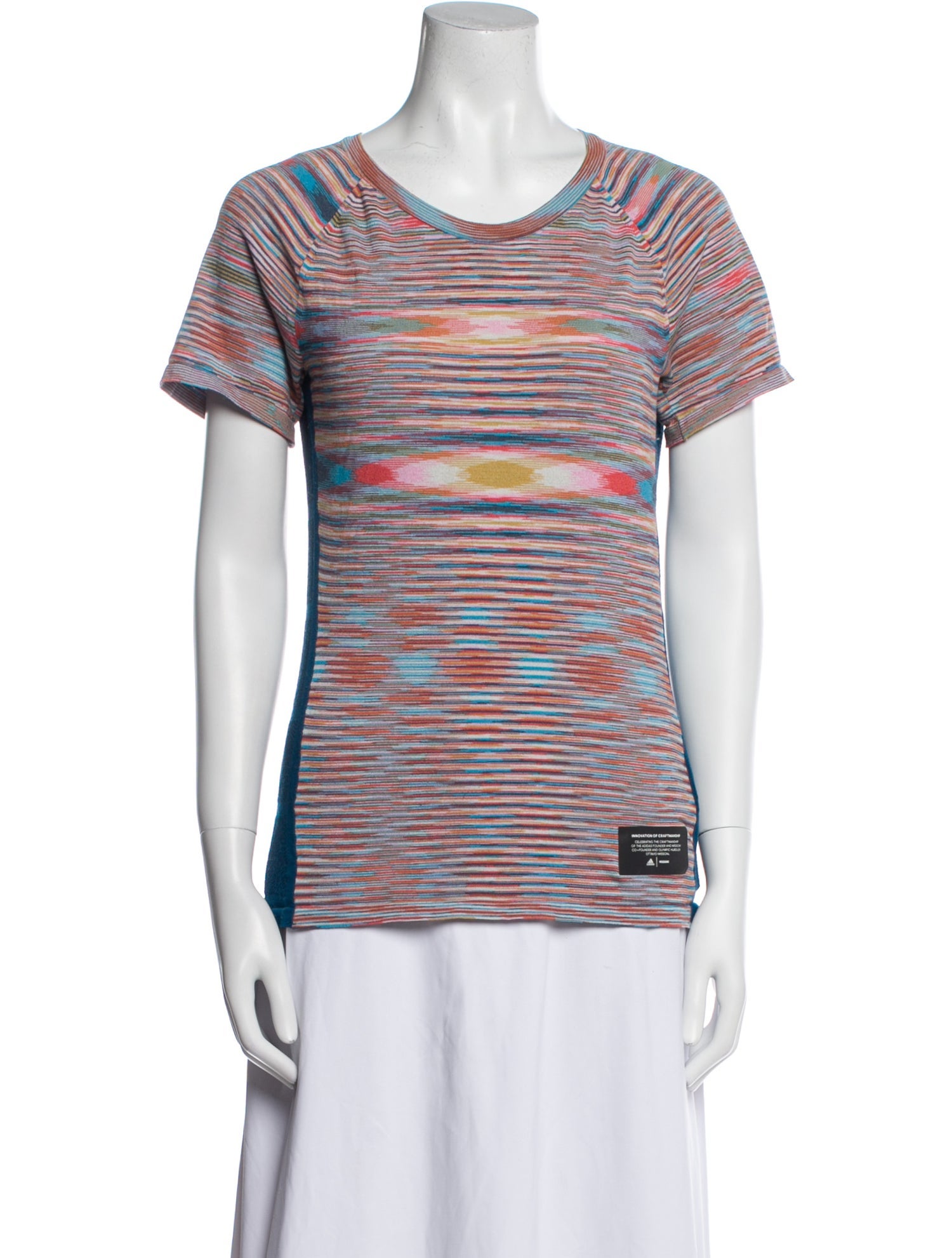 Adidas x Missoni Striped Scoop Neck T-Shirt