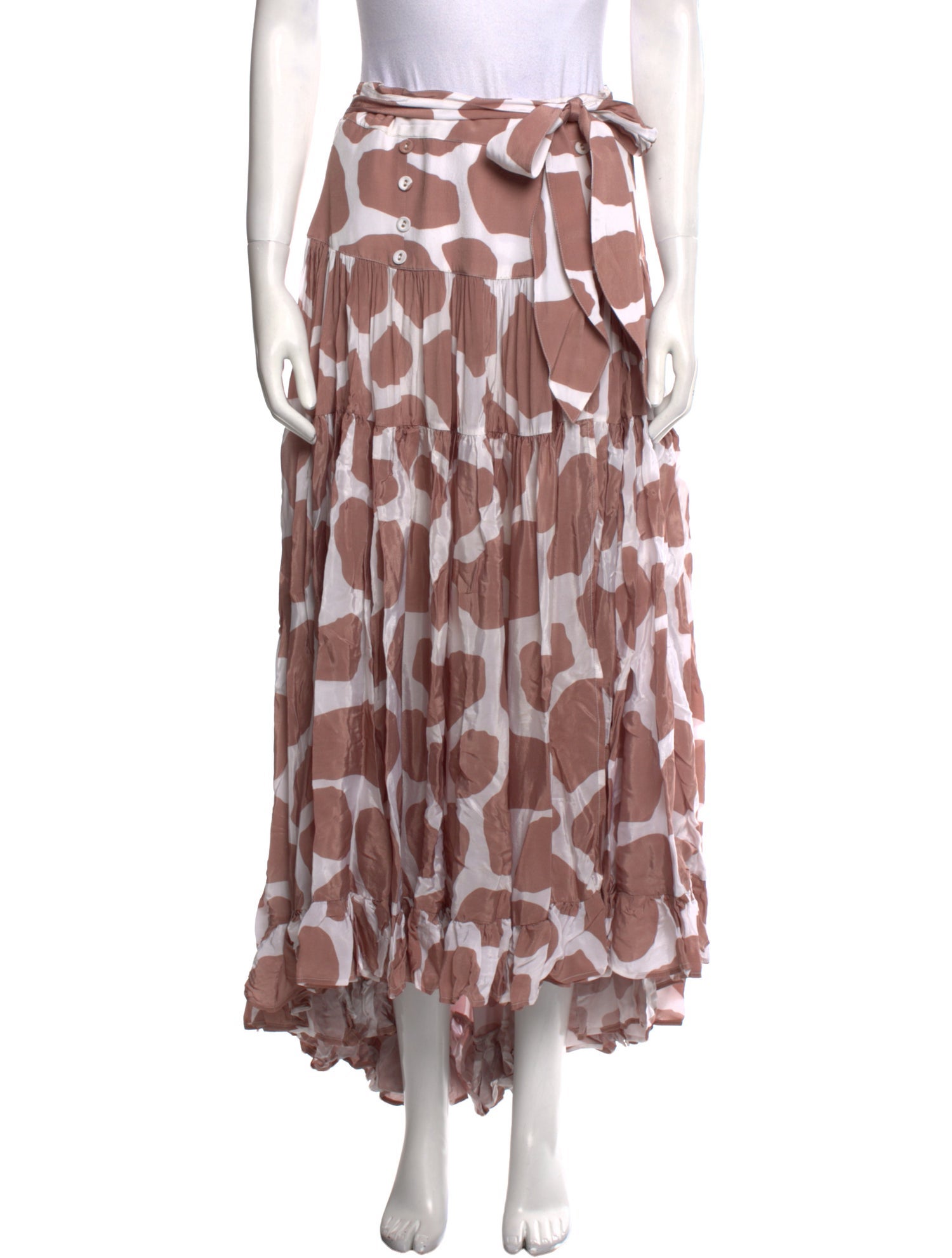 Alexandra Miro Animal Print Long Skirt