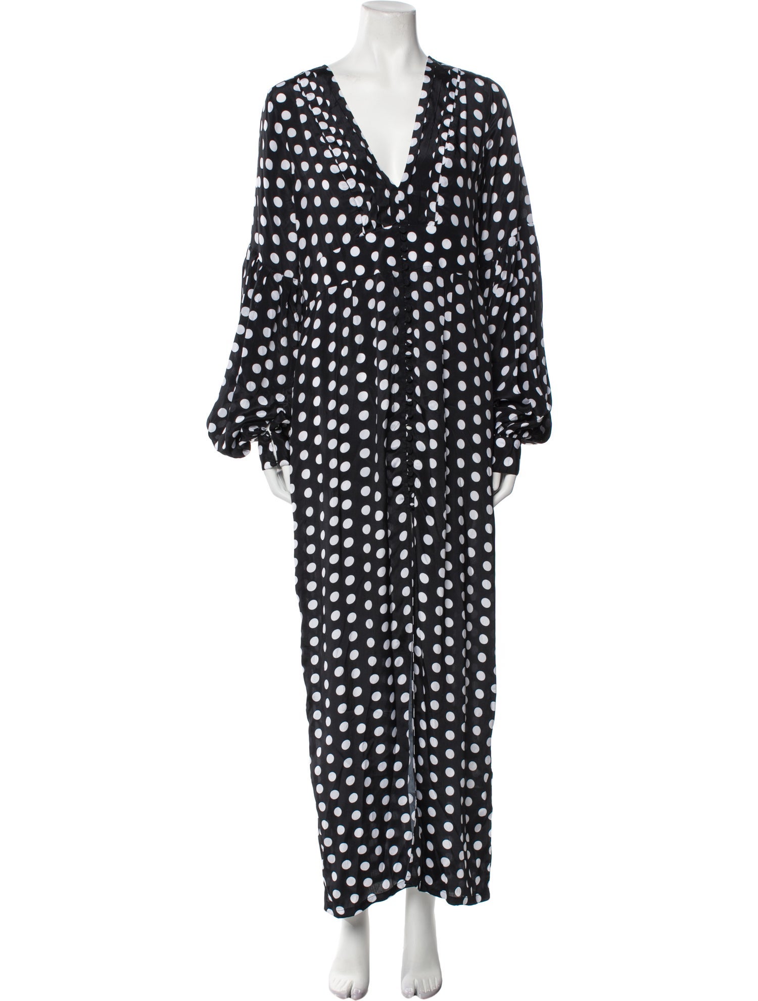 Alexandra Miro Polka Dot Print Long Dress