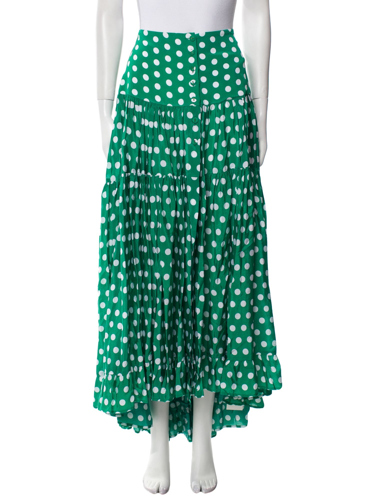 Alexandra Miro Polka Dot Print Midi Length Skirt