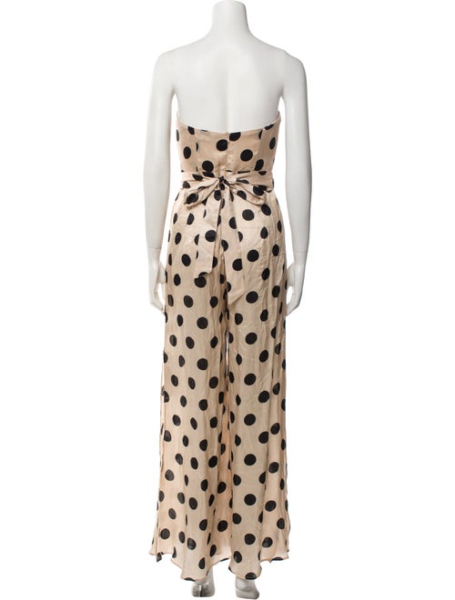 Alexandra Miro Silk Polka Dot Print Jumpsuit