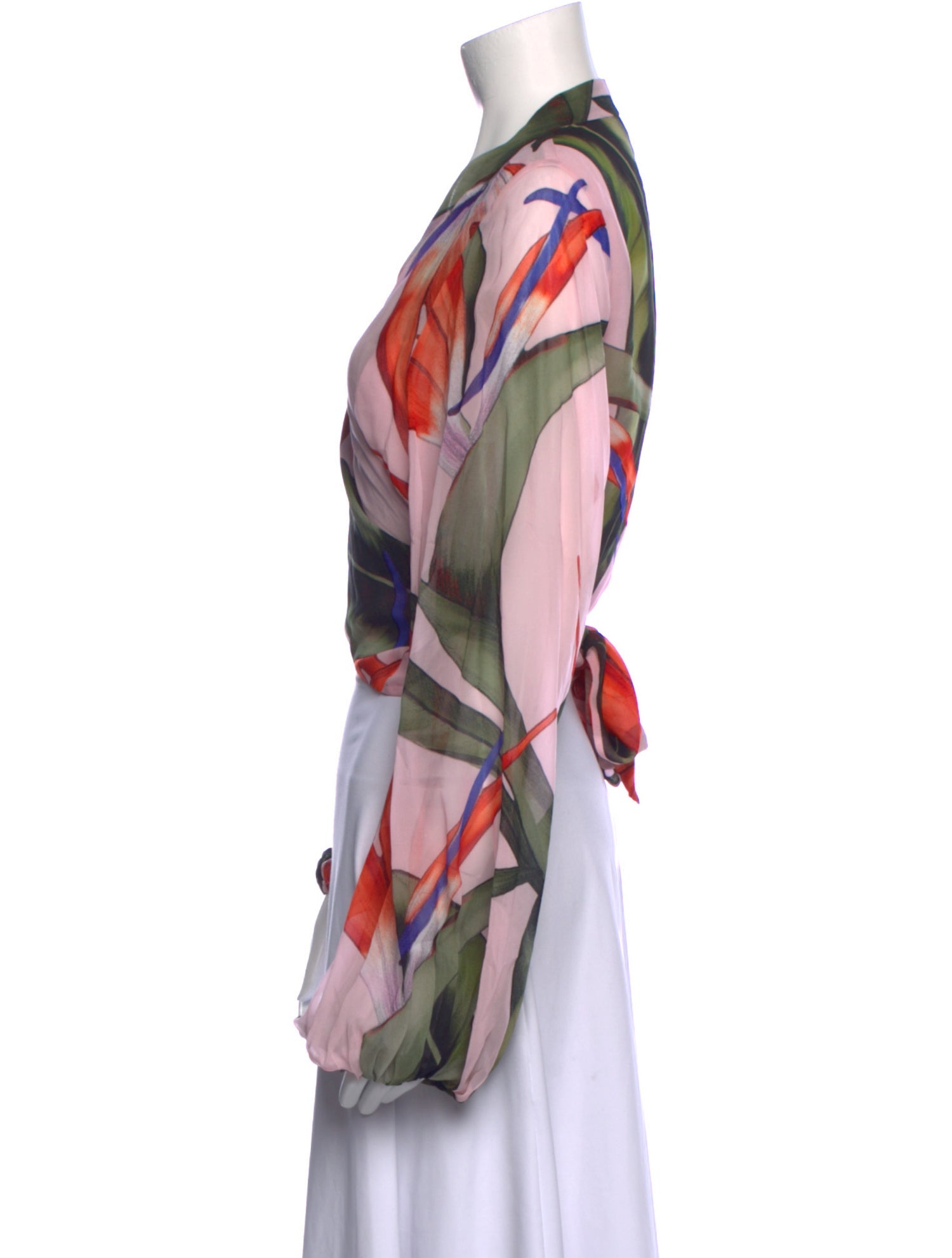 Alexandra Miro Printed V-Neck Blouse