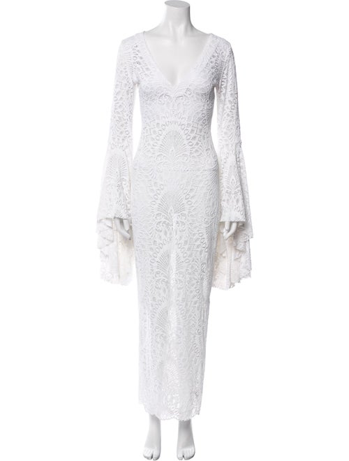 Alexandra Miro Lace Pattern Long Dress