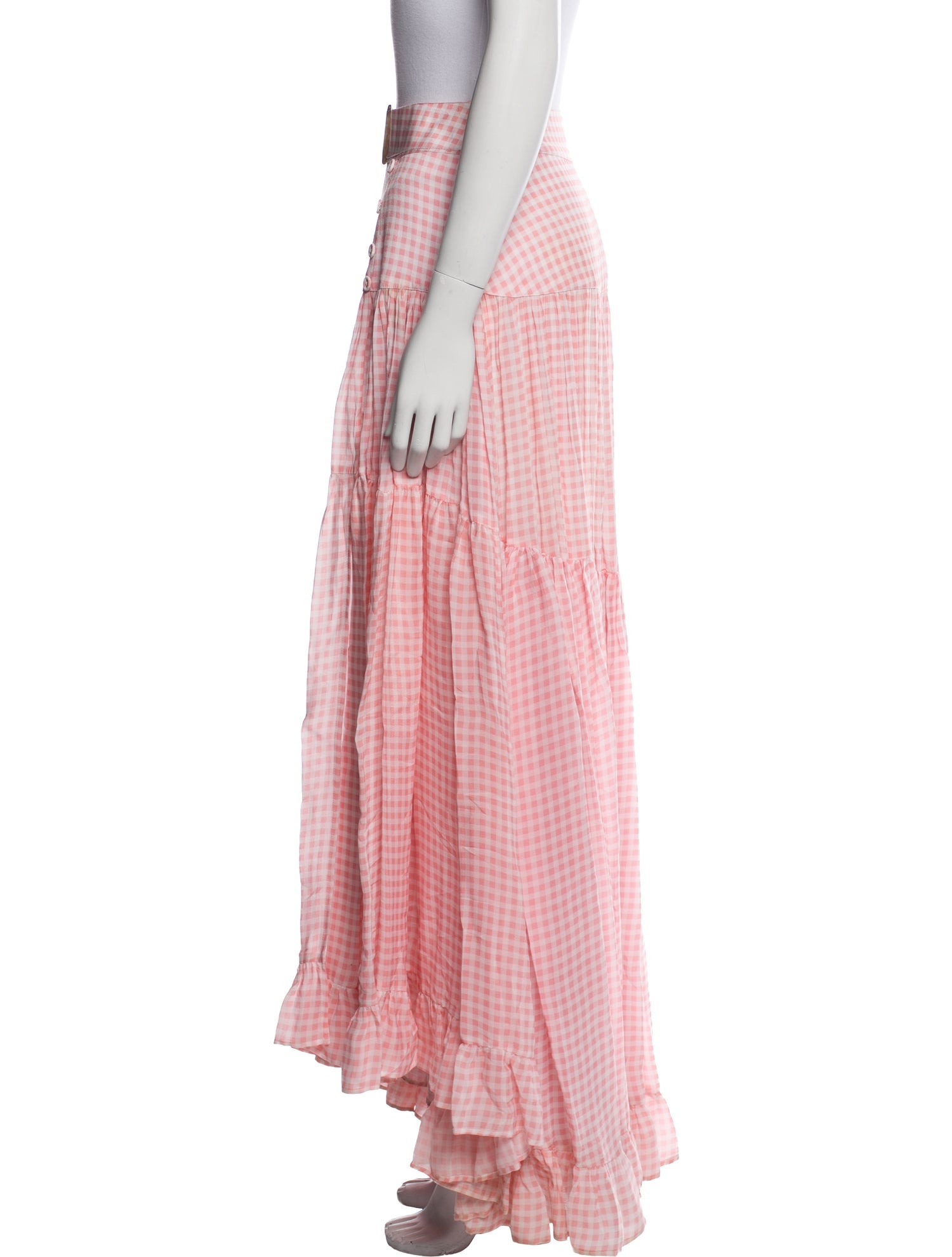 Alexandra Miro Plaid Print Long Skirt