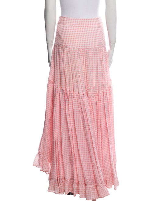 Alexandra Miro Plaid Print Long Skirt