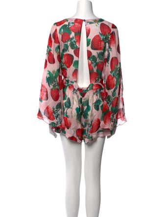 Alexandra Miro Printed V-Neck Romper