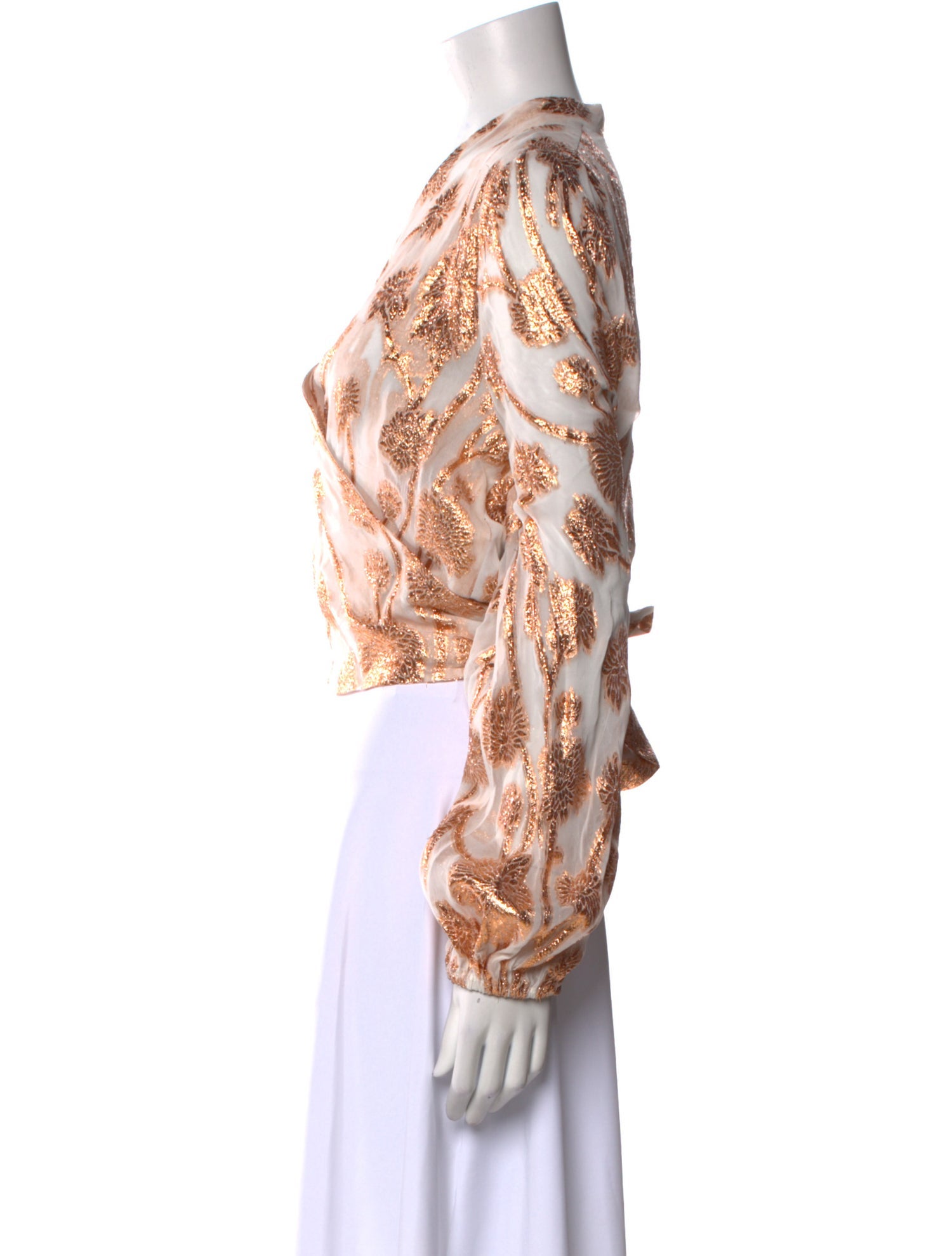 Alexandra Miro Paisley Print V-Neck Crop Top