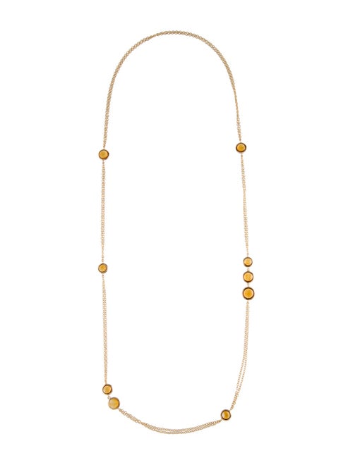 Aamiaa Citrine Station Chain Necklace