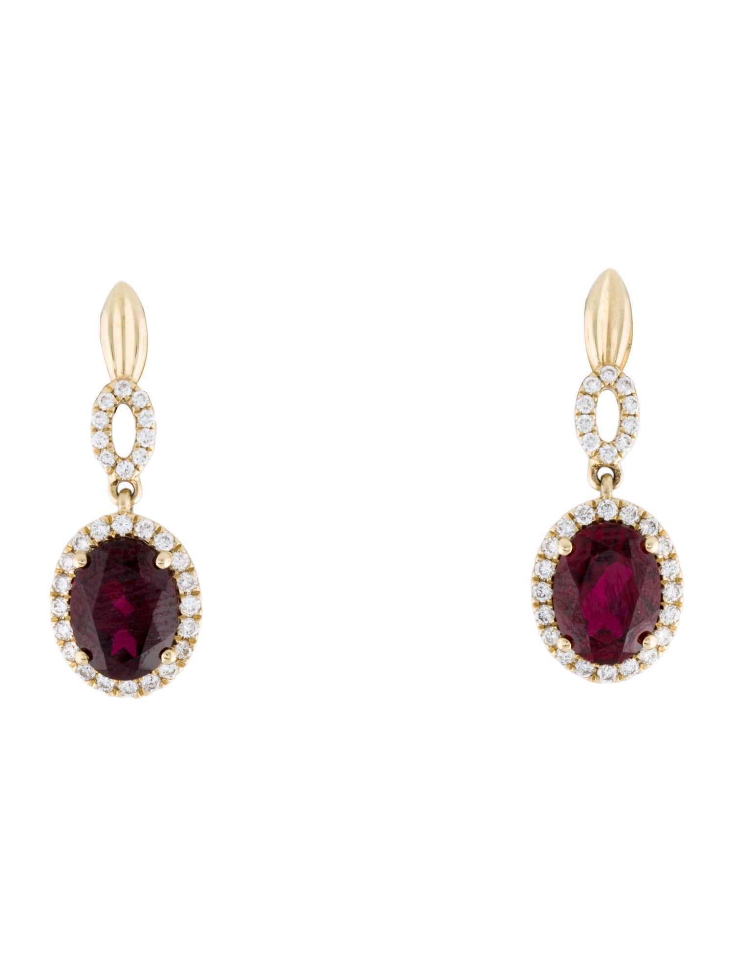 Aamiaa 14K Lab-Grown Diamond & Synthetic Ruby Drop Earrings