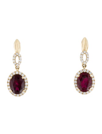 Aamiaa 14K Lab-Grown Diamond & Synthetic Ruby Drop Earrings