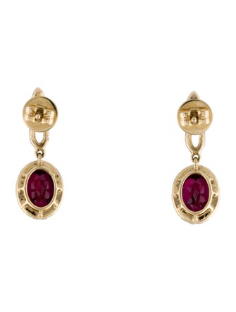 Aamiaa 14K Lab-Grown Diamond & Synthetic Ruby Drop Earrings