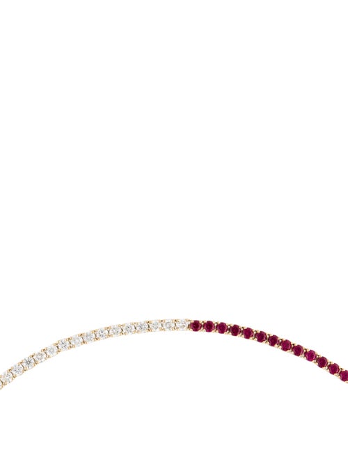 Aamiaa 14K Synthetic Ruby & Lab-Grown Diamond Tennis Necklace