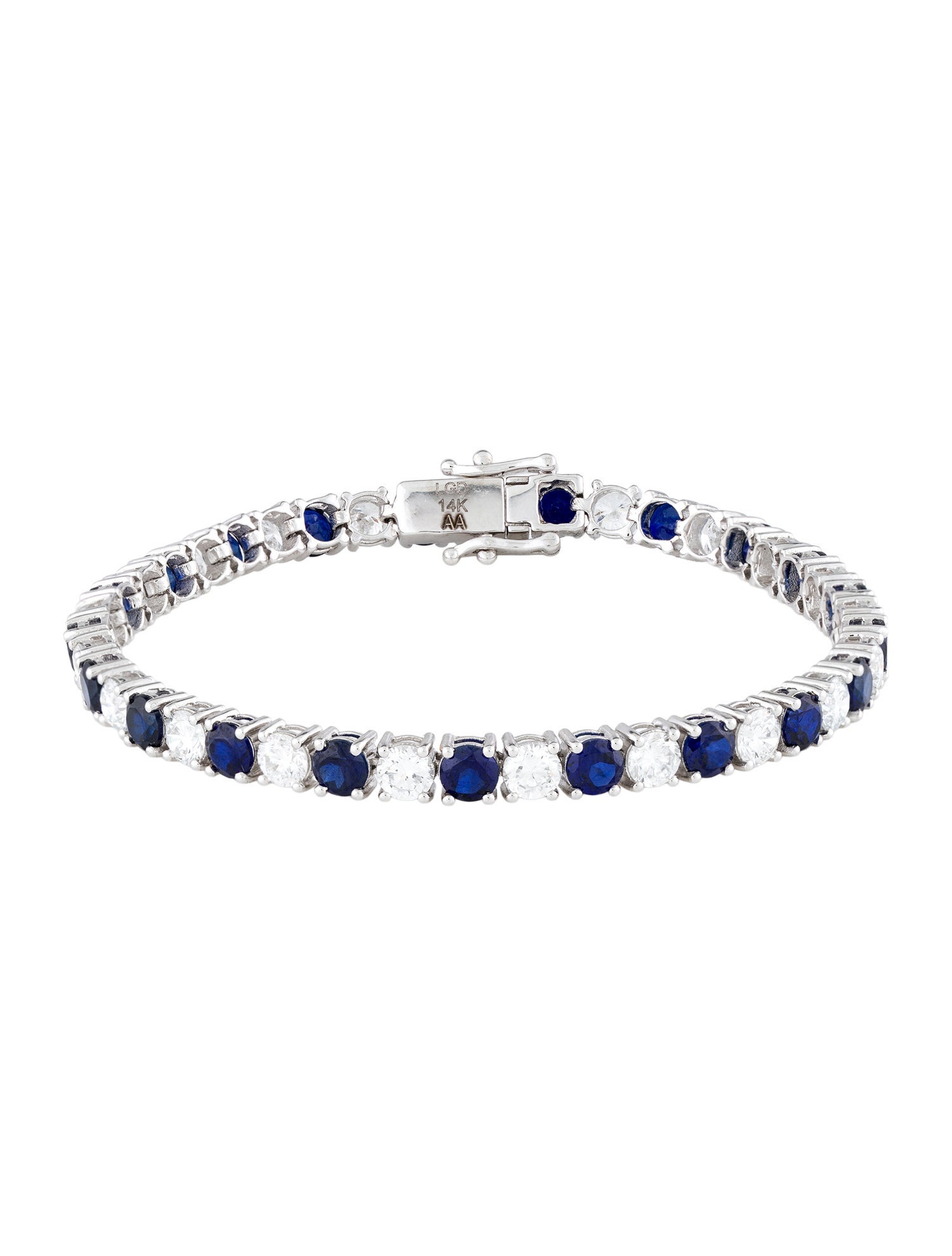 Aamiaa 14K Lab-Grown Diamond & Synthetic Sapphire Tennis Bracelet w/ Tags